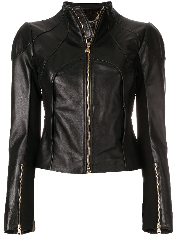 Women Real Lambskin Leather Biker Jacket KW530