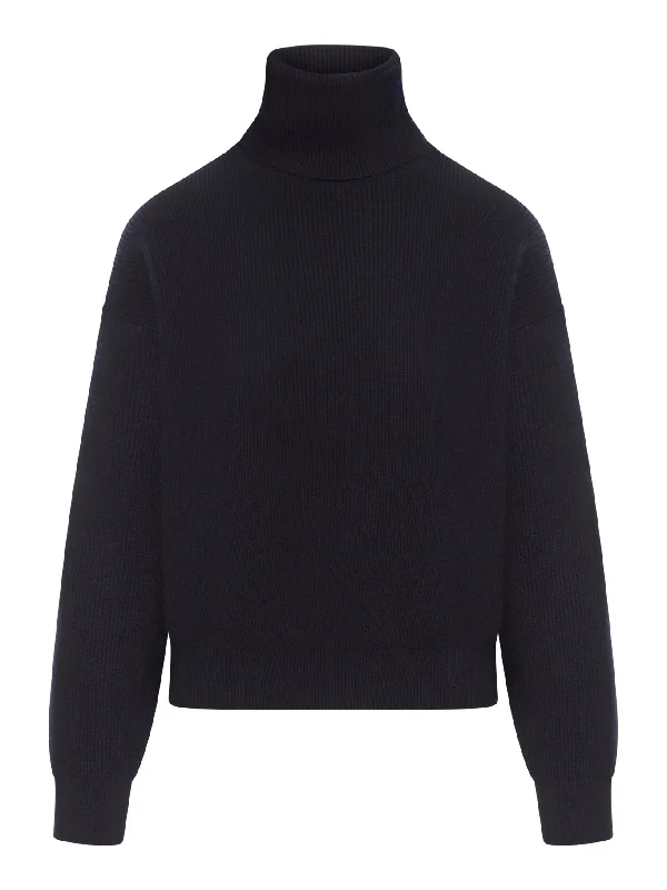 roll-neck ribbed jumper