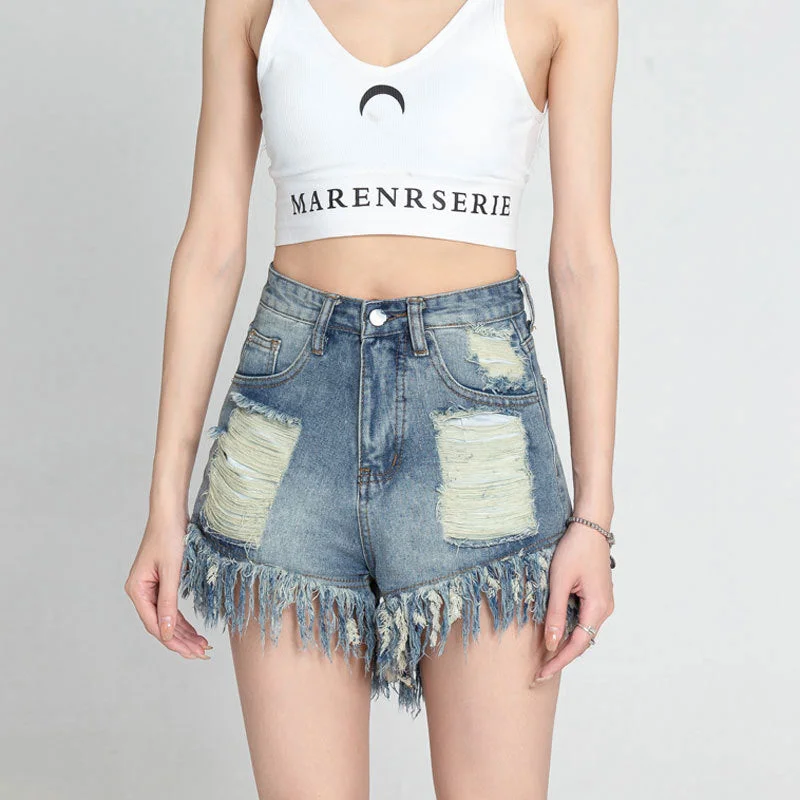 NiDELL: Glamorous Summer Short Pants Jeans For Women