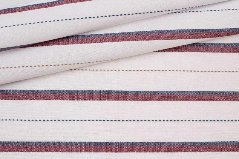 Striped Shirting With Stitches, 100% Cotton (1 Meter Remnant)